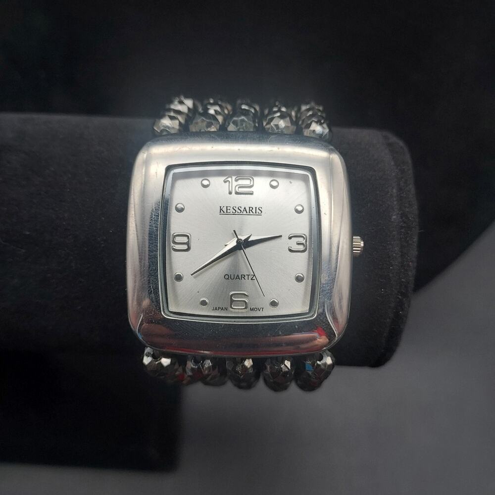 Kessaris Black Rhinestone Watch Stretch Band Bracelet Womens Fashion Jewelry